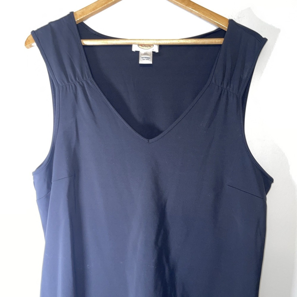 Talbots Womens XL Black V Neck Sleeveless Blouse Stretch Knit Top - Picture 6 of 7